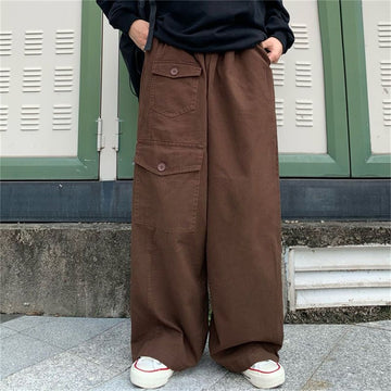 Wiaofellas Y2K Pants Men Hip Hop Cargo Y2k Overalls New Harajuku Fashion Rock Wide Leg Loose Baggy Trousers Streetwear valorant